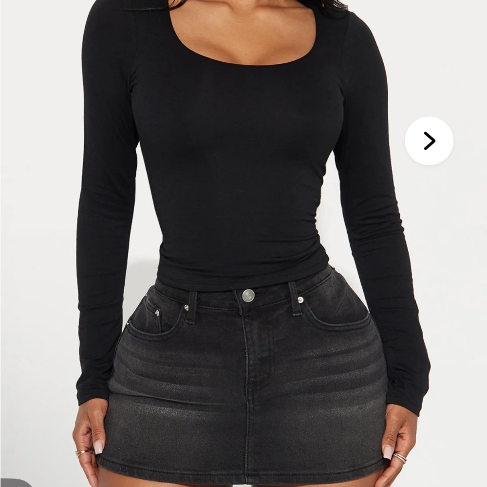 Fashion Nova Elegant Black Long Sleeve Top